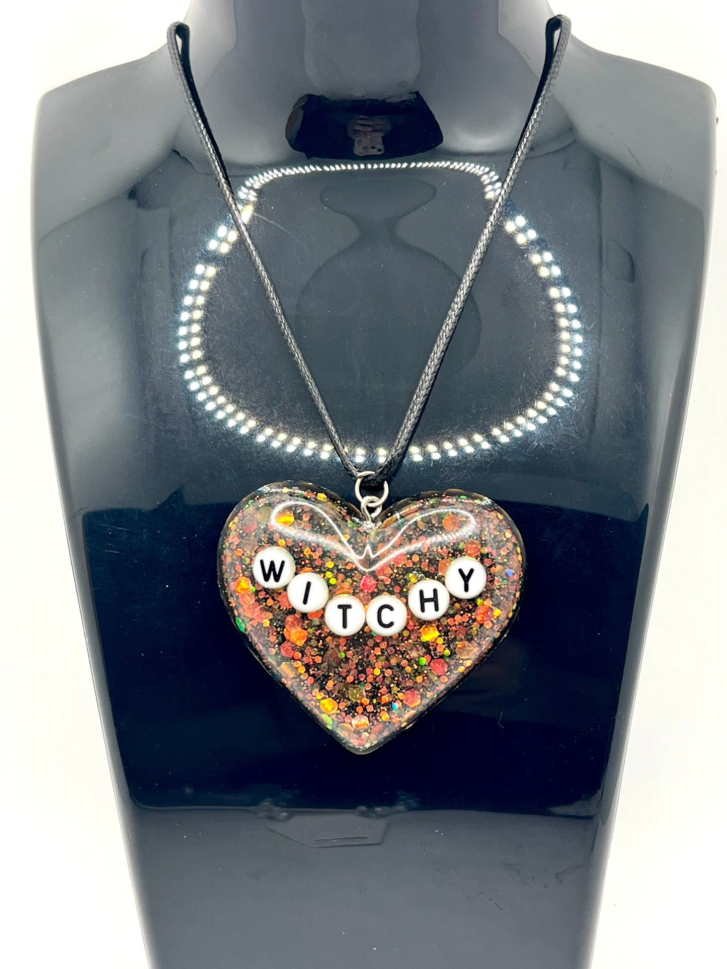 Witchy Resin Heart Necklace