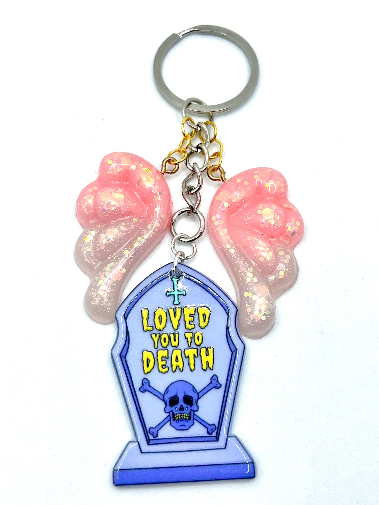 I Loved You To Death Winged Keychain