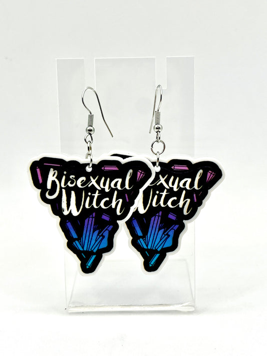 Bisexual Witch Crystal Triangle Earrings